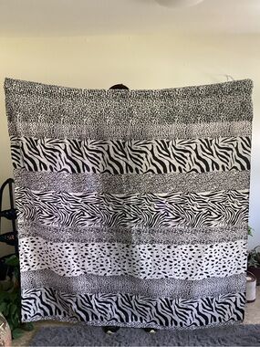 Standard shower curtain; animal print black-and-white different textures